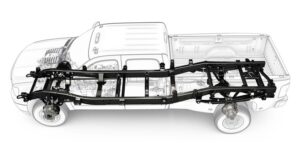 khung xe dung thep boron trên xe ford ranger