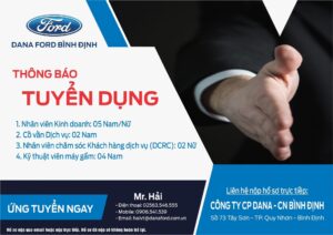 FORD BÌNH ĐỊNH TUYỂN DỤNG 2023